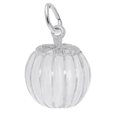 Pumpkin Charm In 14K White Gold