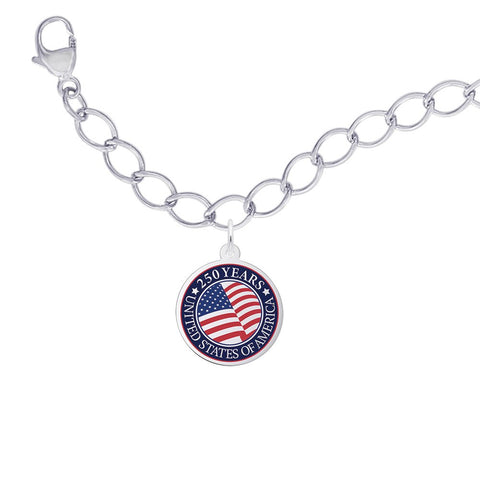 USA 250 Charm and Bracelet Set in Sterling Silver