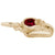 July Birthstone Baby Shoe Charm in Yellow Gold Plated
