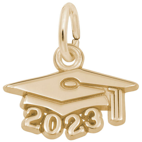 Grad Cap 2023 Charm in Yellow Gold Plated