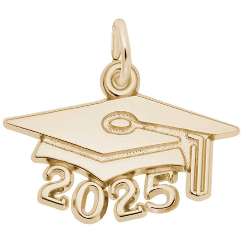 Large Grade Cap 2025 Charm in Gold Plated
