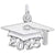 Grad Cap 2025 Charm In Sterling Silver