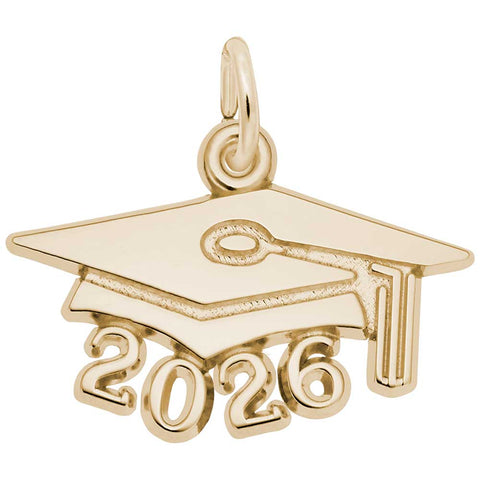 Large Grade Cap 2026 Charm in Gold Plated
