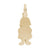 Girl W/Dress & Flower Charm in Yellow Gold Plated
