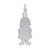Girl W/Dress & Flower Charm In Sterling Silver