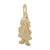 Girl W/Dress & Flower Charm in Yellow Gold Plated