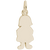 Girl W/Dress & Flower Charm In Yellow Gold