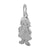 Girl W/Dress & Flower Charm In Sterling Silver