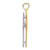 14k Gold Two-tone Hearts Cross Pendant