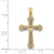 14k Gold Two-tone Hearts Cross Pendant