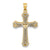 14k Gold Two-tone Hearts Cross Pendant