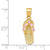 14k Gold October/CZ Birthstone Flip Flop Pendant