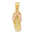 14k Gold October/CZ Birthstone Flip Flop Pendant