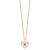 October Gold Trim Swarovski Birthstone Heart Necklace