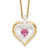 October Gold Trim Swarovski Birthstone Heart Necklace