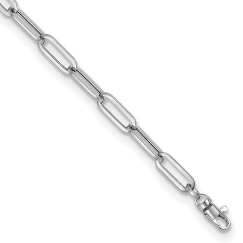 14k White Gold Polished Fancy Link with 1in ext