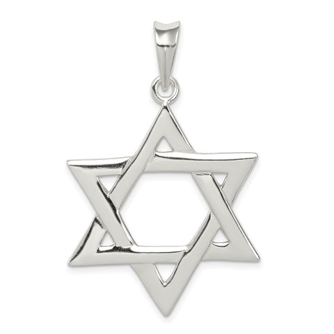 Sterling Silver Polished Star of David pendant