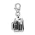 Enamel Swarovski Element Camera Charm in Sterling Silver