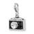 Enamel Swarovski Element Camera Charm in Sterling Silver