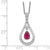 Sterling Silver July CZ Stone Never Forget Tear Birthstone Necklace