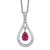 Sterling Silver July CZ Stone Never Forget Tear Birthstone Necklace