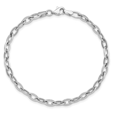 14K White Gold Fancy Lobster Polished Bracelet