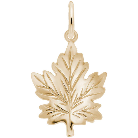 Maple Leaf Charm in Yellow Gold Plated