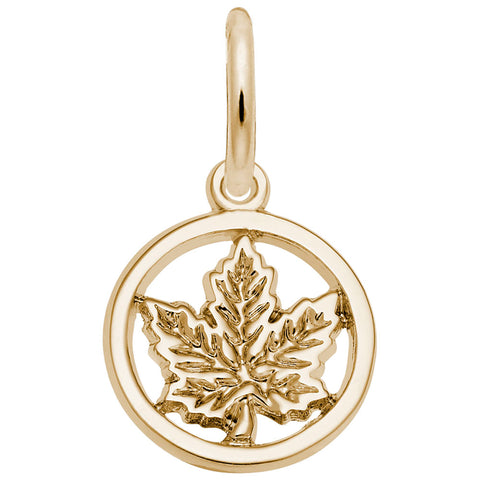 Maple Leaf Charm in Yellow Gold Plated