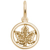 Maple Leaf Charm In Yellow Gold - 14k Yellow Gold / Regular