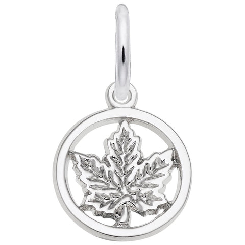 Maple Leaf Charm In Sterling Silver