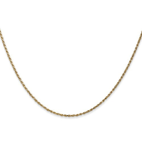 14K Yellow Gold Rope Chain, 1.15 mm