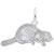 Beaver Charm In 14K White Gold