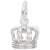 Crown Charm In 14K White Gold