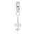 Fleur De Lis charm dangle bead in Sterling Silver hide-image