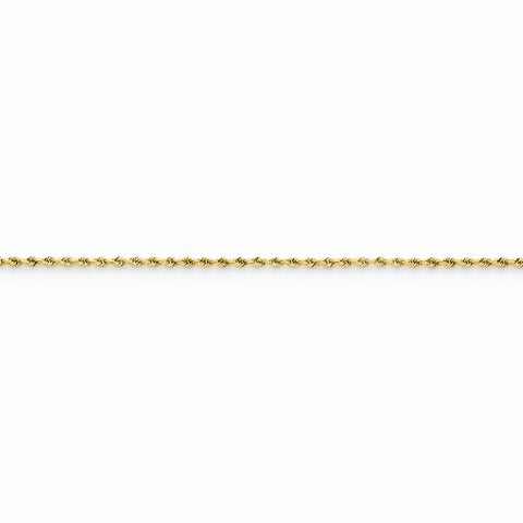 14K Yellow Gold Diamond-Cut Rope with Lobster Clasp Chain Bracelet