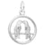 Love Birds Charm In 14K White Gold