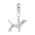 Beagle Dog Charm Dangle Bead In Sterling Silver