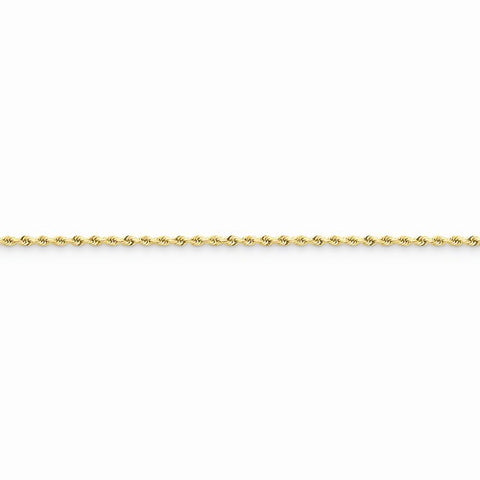 14K Yellow Gold Diamond-Cut Rope Anklet