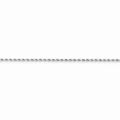 14K White Gold Diamond-Cut Rope Chain Bracelet