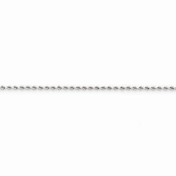 14K White Gold Diamond-Cut Rope Chain