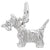 Scottie Dog Charm In 14K White Gold