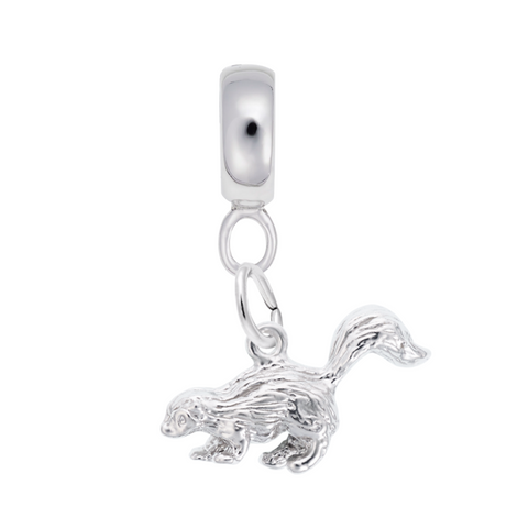 Skunk Charm Dangle Bead In Sterling Silver