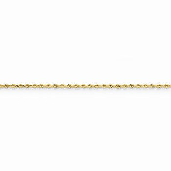 14K Yellow Gold Diamond-Cut Rope Chain with Lobster Clasp, 30 inch x 2.25mm
