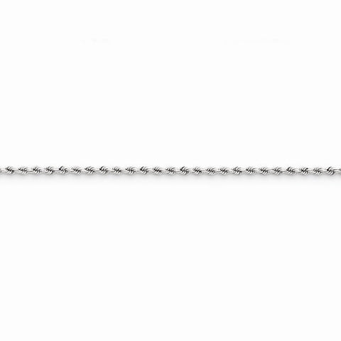 14K White Gold Diamond-Cut Rope Chain Anklet