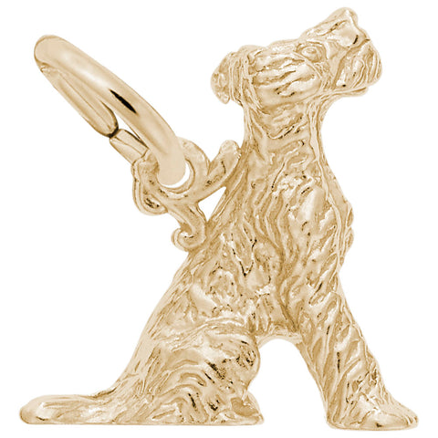 Terrier Dog Charm in Yellow Gold Plated