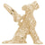 Terrier Dog Charm in Yellow Gold Plated