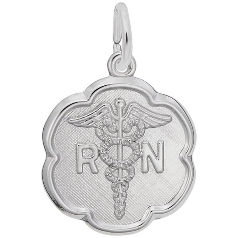 Registered Nurse Charm In 14K White Gold