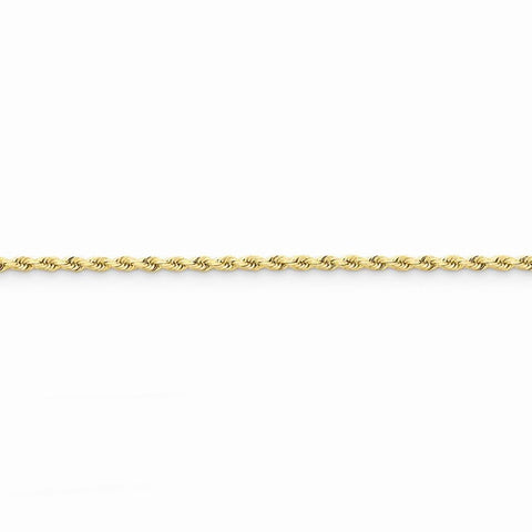14K Yellow Gold Diamond-Cut Rope with Lobster Clasp Chain Anklet