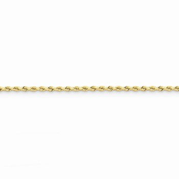 14K Yellow Gold Diamond-Cut Rope Chain with Lobster Clasp, 30 inch x 2.5mm