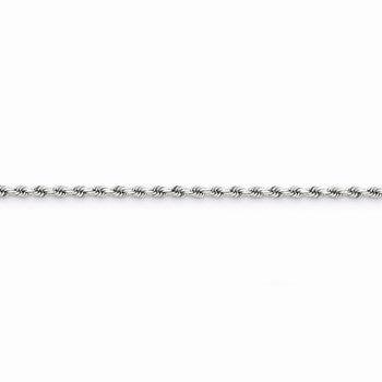 14K White Gold Diamond-Cut Rope Chain